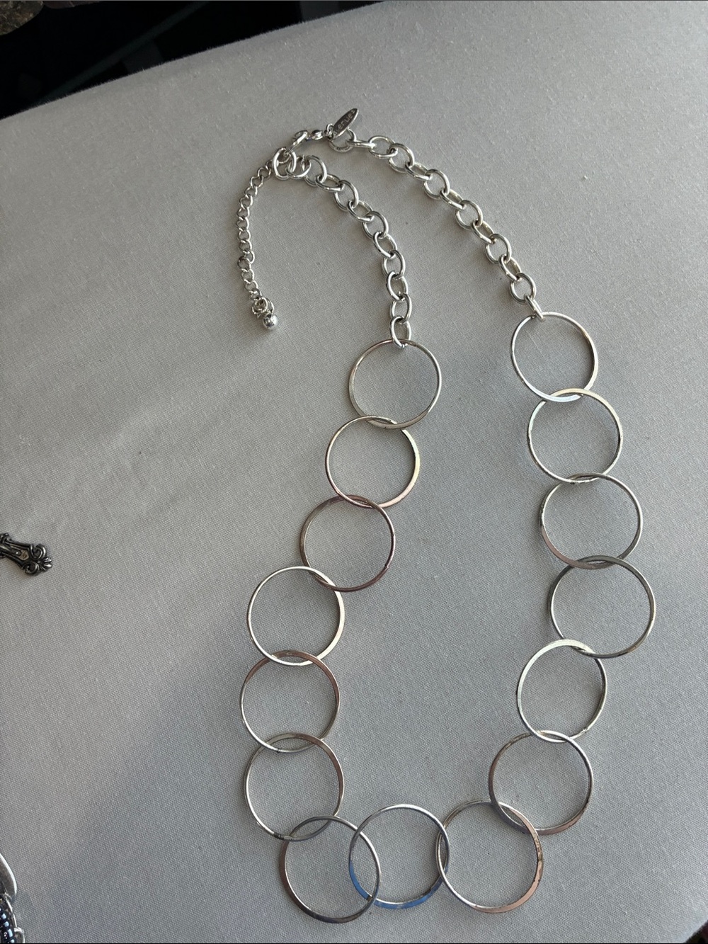 Silver Interlinked Circle Necklace — Women’s Statement Jewelry